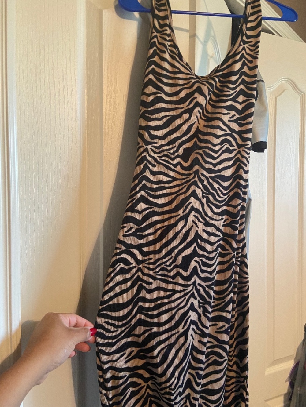 Tiger print body con midi dress